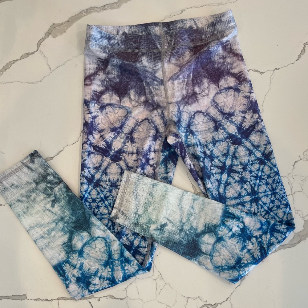 Terez leggings blue tie dye size M